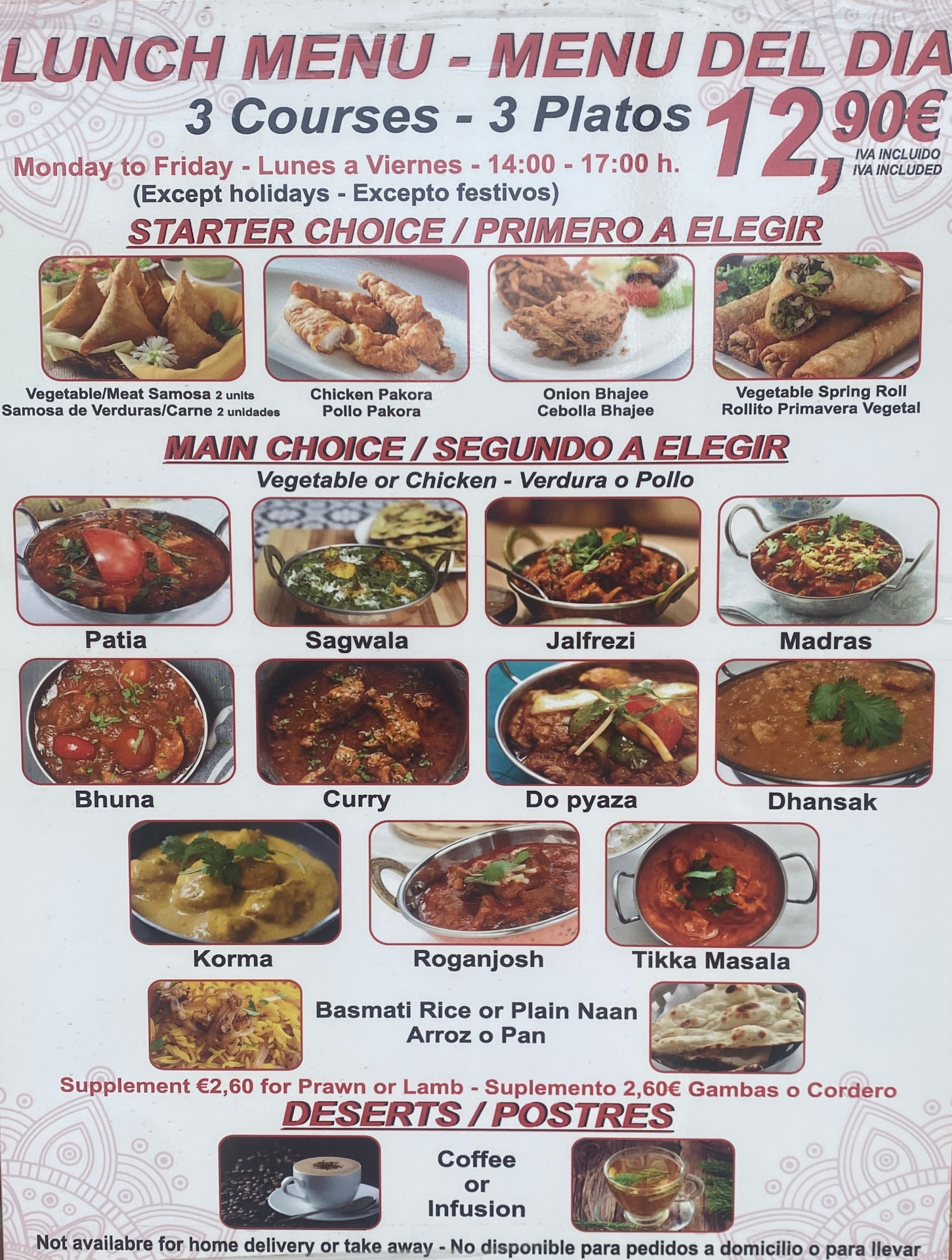 Menú del Día / Lunch Menu